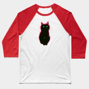 Glowing Black Cat Baseball T-Shirt